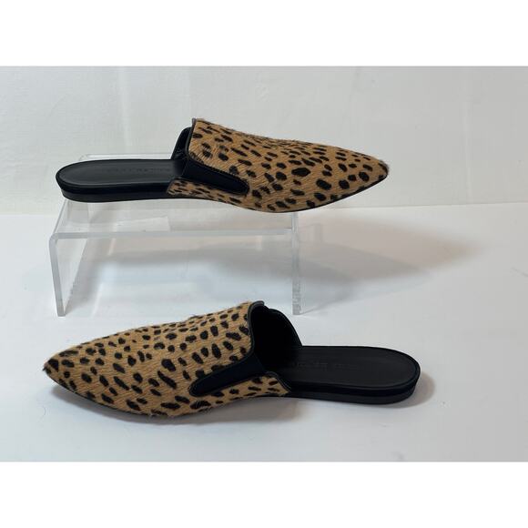 Jenni Kayne Pony Hair Mule Womens 39 /9 US Cheetah Slip On Point Toe Flat - Picture 4 of 7